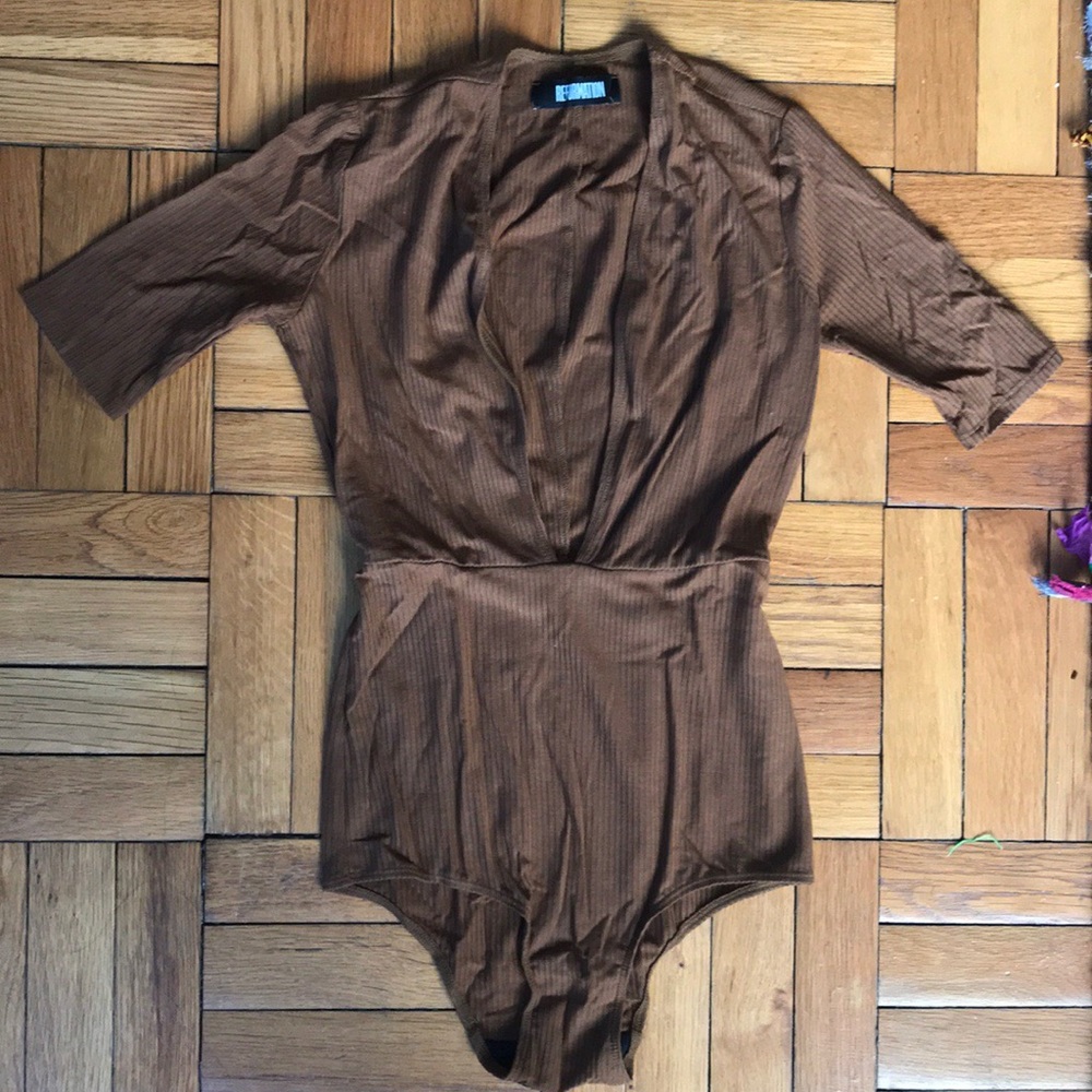Reformation Luciana Bodysuit— Plunge Neck